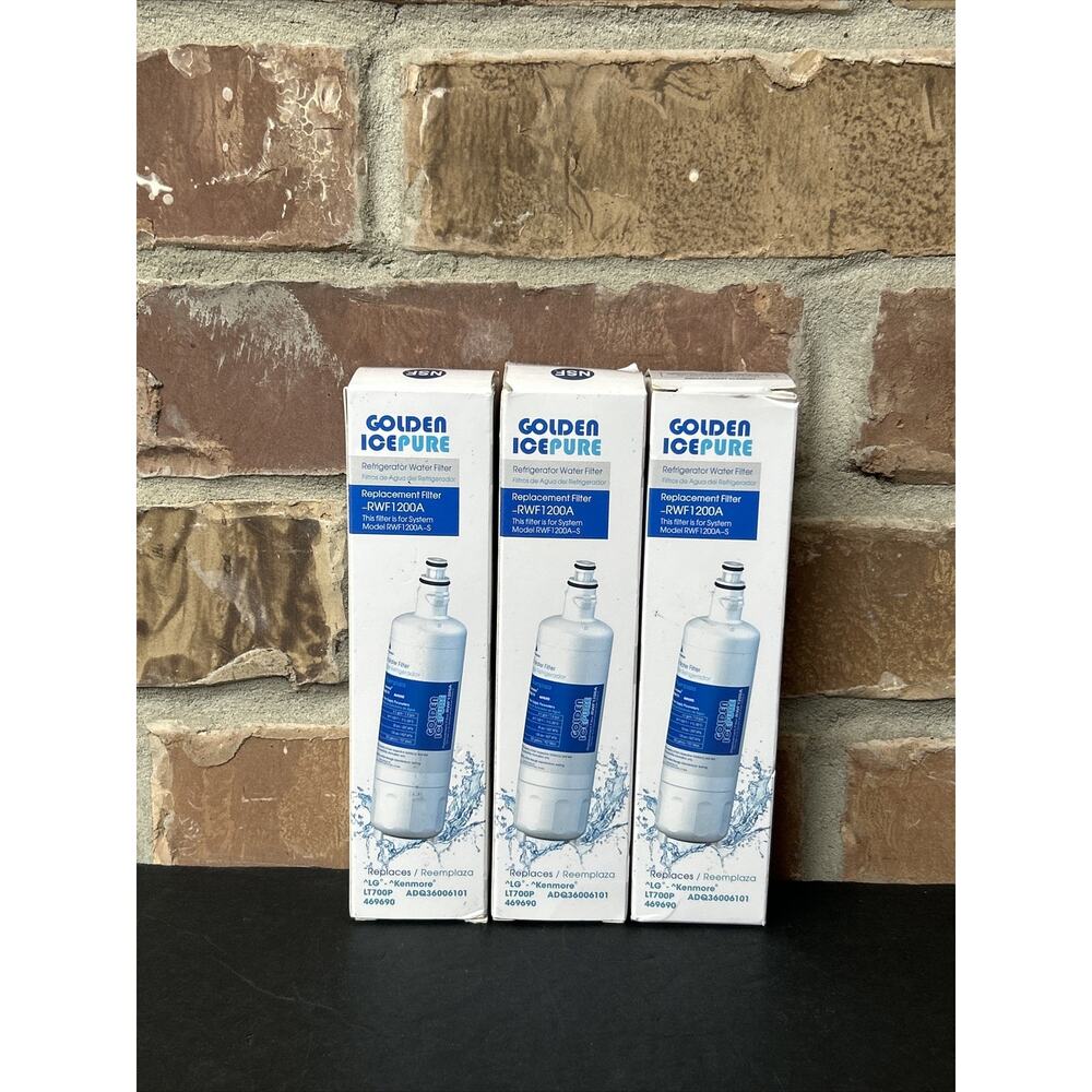 (3) Golden IcePure Water Filter Replacement RWF1200A Replacement For LT700P LG